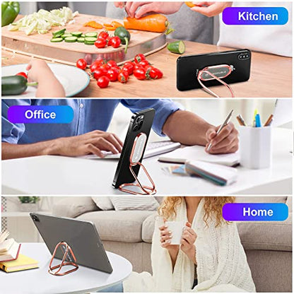 Phone Ring Holder Finger Kickstand, Foldable Loop Handle, Rose Gold - color: Adhesive- Gold