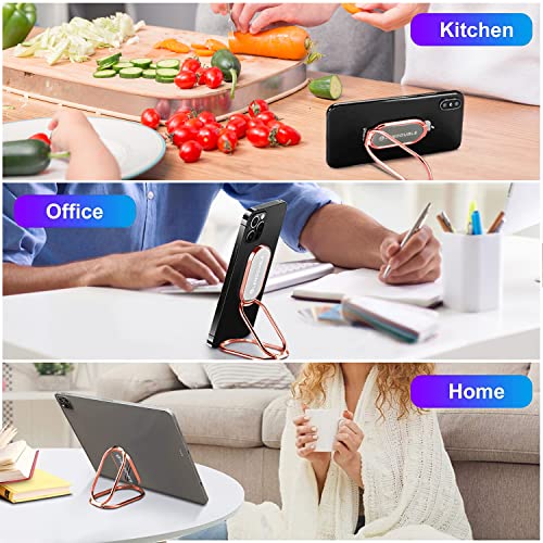 Phone Ring Holder Finger Kickstand, Foldable Loop Handle, Rose Gold - color: Adhesive- Gold