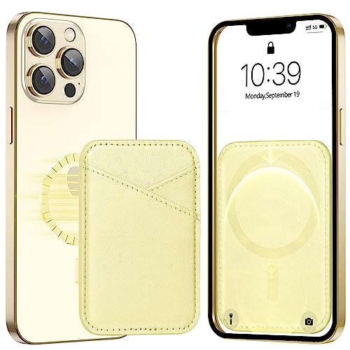 Miroddi for MagSafe Wallet, Ultra-Thin Magnetic Wallet with 2 Card Slots | RFID Blocking, No More Falling, Strongest Magnetic Card Holder for iPhone 17/16/15/14/13/12 Series & Pixel 10, Lemon Yellow - color: Yellow