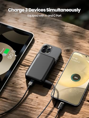 20000mAh Magnetic Power Bank for MagSafe, Wireless Portable Charger | 3 In 1丨22.5W USB C Fast Charging丨15W Magnetic Wireless Charging丨Compact Travel Battery Pack丨 for iPhone 12-17 Series
