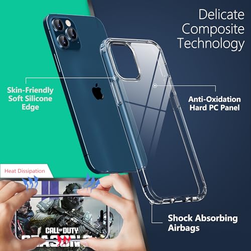 ONES for iPhone 11 Pro Slim Case Clear, [PC + TPU Hybrid][Compatible with MagSafe][Military-Grade Drop Protection][Anti-Yellowing], Shockproof Silicone Hard Cover, Transparent Case - color: HD Highly Clear, size: iPhone 11 Pro