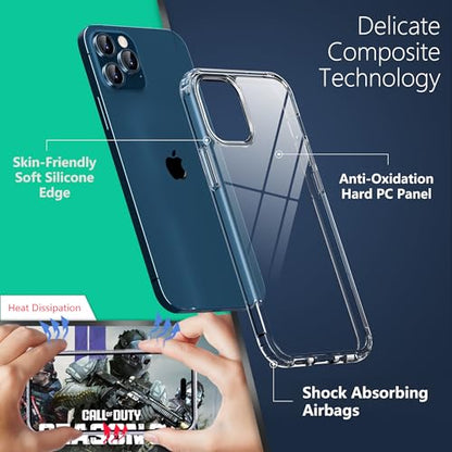ONES for iPhone 11 Pro Slim Case Clear, [PC + TPU Hybrid][Compatible with MagSafe][Military-Grade Drop Protection][Anti-Yellowing], Shockproof Silicone Hard Cover, Transparent Case - color: HD Highly Clear, size: iPhone 11 Pro