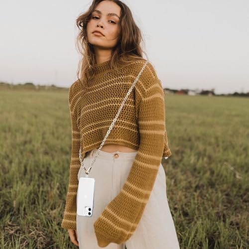 Crossbody Phone Strap Detachable Cell Phone Lanyard Chain Shoulder Neck with Wrist Strap Charm Finger Grip 3 Patches Tether Anti Theft Universal for iPhone 17 16 Pro Max 15 14 13 Samsung Gold - color: Y-gold