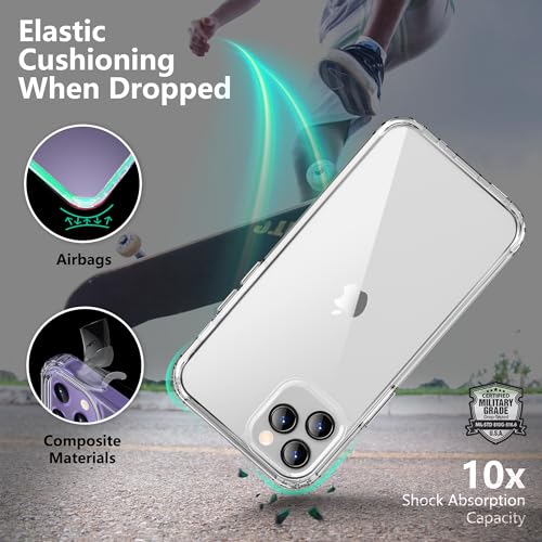 ONES for iPhone 11 Pro Slim Case Clear, [PC + TPU Hybrid][Compatible with MagSafe][Military-Grade Drop Protection][Anti-Yellowing], Shockproof Silicone Hard Cover, Transparent Case - color: HD Highly Clear, size: iPhone 11 Pro