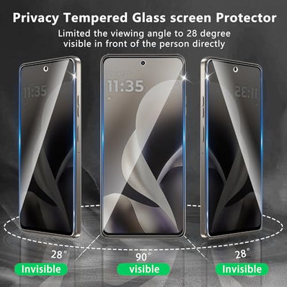 3 Pack Privacy Screen Protector Designed for Motorola Moto G 5G 2026 / Moto G Play 2026 / Moto G Power 2026,Full Coverage Anti-Spy Tempered Glass Film,9H Hardness,Anti-Fingerprint,Bubble Free - size: Moto G Power 2026 FK3