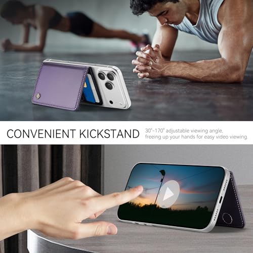 Defencase for Magsafe Wallet Magnetic Card Holder RFID Blocking, Purple - color: Fashion Purple