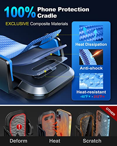 VANMASS【85+LBS Strongest Suction & Military-Grade Ultimate Car Phone Mount - color: Light Blue