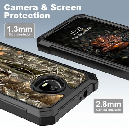 for Schok Volt Sv67q Sv67332 Case with Screen Protector, Military Grade Drop Protection, Dual Layer Hybrid Shockproof Protection TPU Phone Case for Schok Volt Sv67q, Camouflage Wood - color: Camouflage Wood