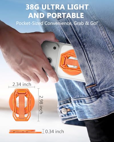 Magsafe Phone Grip & Magnetic Ring Holder - color: Orange