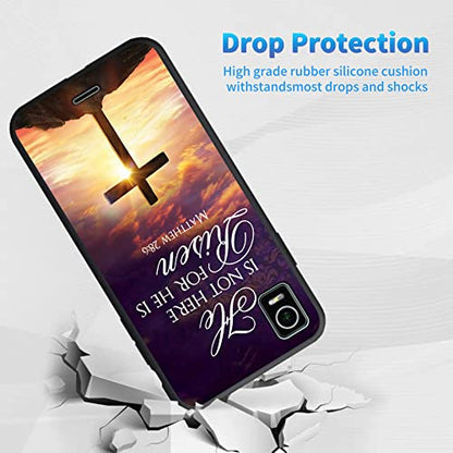 Case for Cricket Debut Smart 2022, for Debut Smart Phone Case 2022, Ultra-Thin Flexible Soft TPU Cover Lightweight Matte Case for Cricket Debut Smart 2022, Jesus Bible Cross Christian