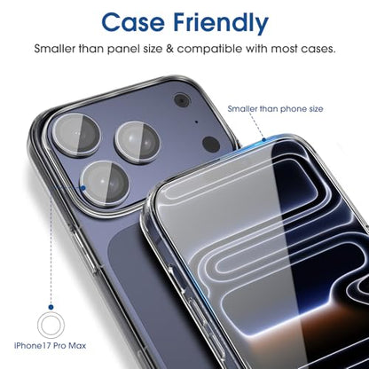 amFilm OneTouch for iPhone 17 Pro Max Screen Protector 6.9'' Tempered Glass - size: 17P-6.9”
