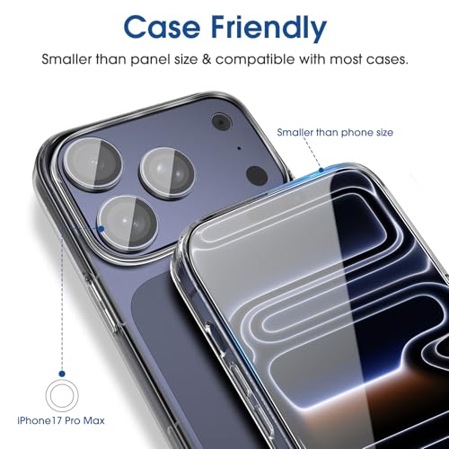 amFilm OneTouch for iPhone 17 Pro Max Screen Protector 6.9'' Tempered Glass - size: 17P-6.9”