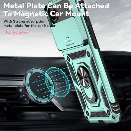 for iPhone Air Case, with Slide Camera Cover HD Screen Protector [Military Grade 16ft. Drop Tested] Ring Holder Kickstand Protective Phone Case for Apple iPhone Air 2025, Dark Green - color: Dark Green w/ Slide Camera 2nd gen. Military Grade