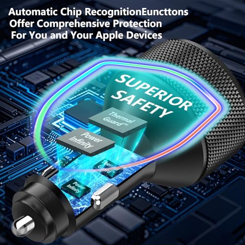 Stuffcool Car Charger USB C, 4Port 90W 2USB-C & 2USB-A Car Power Adapter