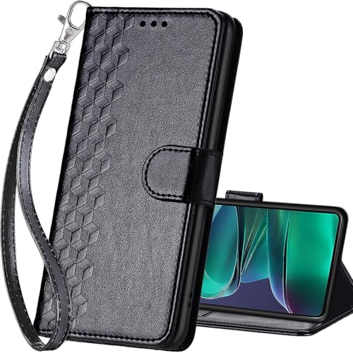for Motorola Moto G Stylus 5G 2025 Wallet case, Black-Cube | 3 Card Holders, Kickstand, Shockproof TPU Shell, PU Leather, Magnetic Closure, Protective Flip Folio Cover, Women - color: 4