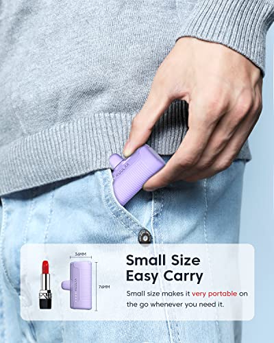 Kuulaa Portable Charger USB C Power Bank 4500mAh Small Portable Phone Charger Android Compact Plug in Battery Pack Portable Compatible with iPhone 15, Samsung Galaxy, Moto, LG, Pixel, Purple - color: Pack of 1 Purple