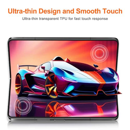 [2Set 6PCS] Screen Protector for Galaxy Z Fold 7, 2 Inner TPU Matte Privacy Films + 2 Outer Tempered Glass + 2 Camera Lens Protecters, Anti-Glare, No Creases, No Bubbles