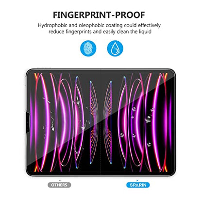 SPARIN 2 Pack Screen Protector Compatible with iPad Pro 12.9 inch | 2022/2021/2020/2018 Released (6th/5th/4th/3rd) without Home Button, Tempered Glass Screen Protector Work with Face ID - size: iPad Pro 12.9''(6th/5th/4th/3rd)