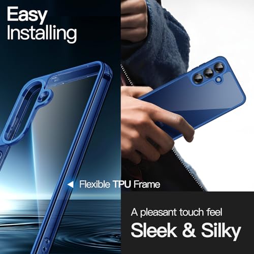 JETech Case for Samsung Galaxy S25, Anti-Yellowing, Navy | Shockproof Protection, Scratch Resistant Hard PC Back, Durable Transparent TPU Bumper - color: Navy, size: Galaxy S25