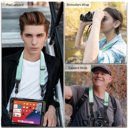 FIEIL 5 Pack Nylon iPad Strap, Adjustable Camera Neck Strap, Comfortable Shoulder Strap for iPad, Cellphone Tablet, Camera, Laptop, Binocular, Luggage Bag(Mint Green Universal Neck Lanyard) - size: 5 Pack Mint Green