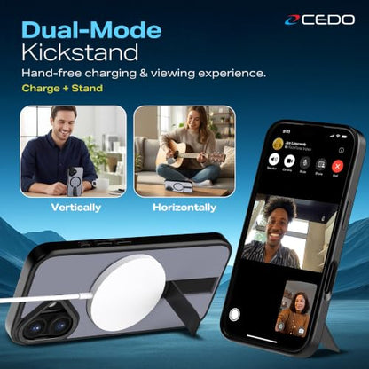 CEDO Magnetic Kickstand Case for iPhone 16, MagSafe Compatible Black - size: iPhone 16