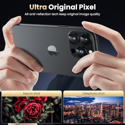 WSKEN for iPhone 16 Pro/iPhone 16 Pro Max Camera Lens Protector - Matte - color: Black Titanium