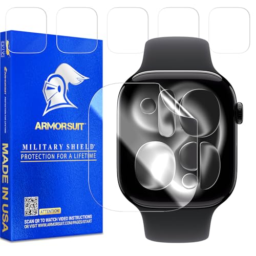 ArmorSuit 6 Pack for Apple Watch Series 11 46mm, Series 10 (46mm) Screen Protector MilitaryShield HD Clear TPU Film - Made in USA - size: 46 mm