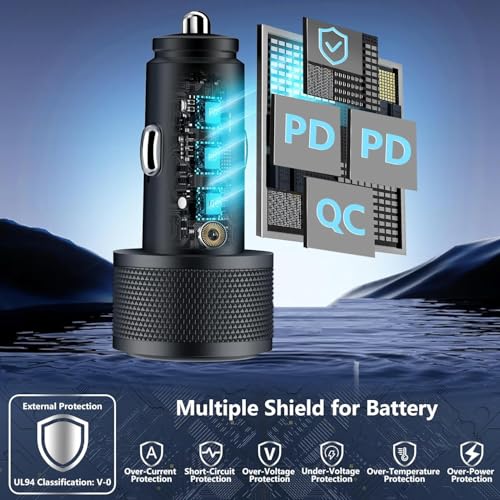 USB C Car Charger for iPhone, 2Pack 67W Multiport Fast Car Charge