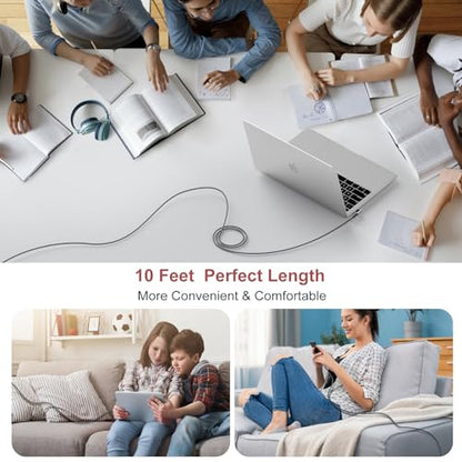 OKRAY USB C Cable 10ft, 60W Fast Charging USBC to USBC 90 Degree Angle Cord - color: Grey