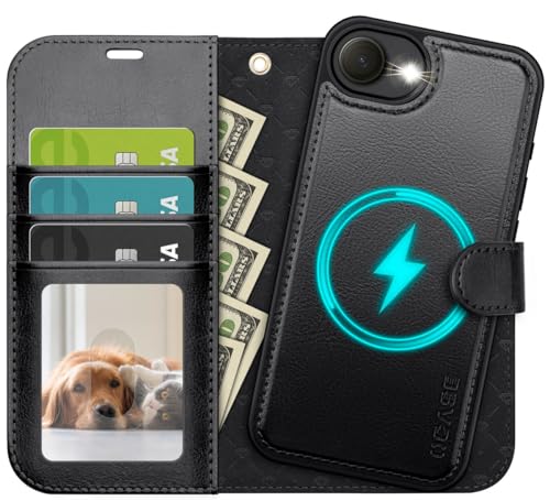 OCASE for iPhone 17e Case/iPhone 16e Detachable Wallet Case with Card Holder, 2 in 1 Pu Leather Flip Folio with RFID Blocking Stand Wrist Strap Shockproof Phone Cover 6.1 Inch 2025, Black - color: Black, size: iPhone 16e/ iPhone 17e
