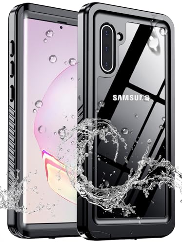 xiwxi for Samsung Galaxy Note 10 Case Waterproof,[IPX8 Underwater Case][Full Body Shockproof & Military Dropproof] Clear Sound Quality Built-in Screen Protector for Samsung Note 10 6.3 inch-Black - size: For Samsung Note 10-6.3"