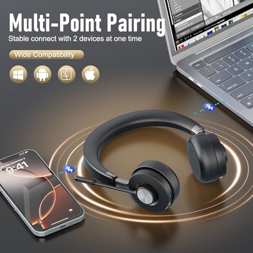 Active Noise Cancelling Headset, Wireless Hybrid ANC Headset, Bluetooth 5.2