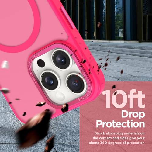 Magnetic Designed for iPhone 16 Pro Case 6.3" 2024, Hot Pink | [Compatible with Magsafe] [with Wallet & Card Holder] [Cute Cheetah Print] Slim Translucent Matte Phone Case - color: Hot Pink+Cheetah, size: iPhone 16 Pro