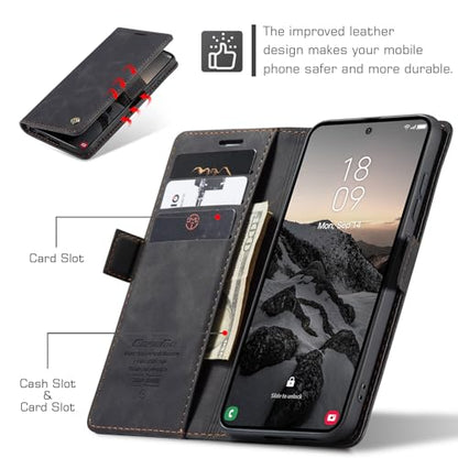 Compatible with Samsung Galaxy S26 Ultra Case with Card Holder, Kickstand Protective Flip Folio Leather Wallet Case for Galaxy S26 Ultra 5G 6.9 inch (Black) - color: Black, size: S26 Ultra 6.9 Inch
