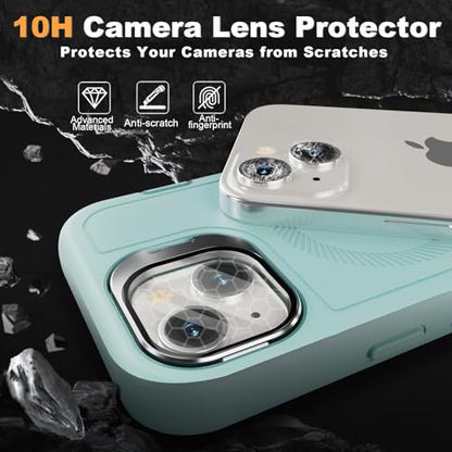 Follaroma for iPhone 13 Case with Stand & Built-in Camera Cover, MagSafe Compatible, Heavy-Duty Shockproof Protection, Magnetic & Rugged Phone Cover for iPhone 13 6.1'', Mint - color: Mint
