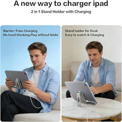 YACAISI Magnetic Wireless Charger for iPad 10th Generation, iPad (A16) Only, 18W iPad Tablet Fast Charging Stand Smart Connector Alloy Wireless Charging iPad with USB-C Cord Cable