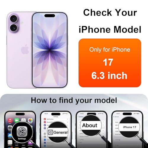 OneFish for iPhone 17 Screen Protector 6.3 inch HD Clear, 2 Pack | Tempered Glass Full Coverage , 9H Hardness Scratch Resistant , Anti-Fingerprint ， Easy Installation - size: iPhone 17