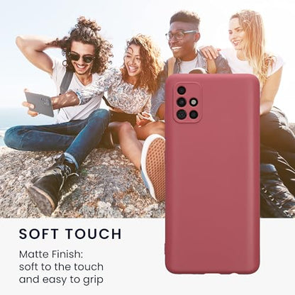 kwmobile Case Compatible with Samsung Galaxy A51 Case - Protective Slim TPU Phone Cover - Soft Matte Finish - Dark Rose - color: Dark Rose, size: Galaxy A51