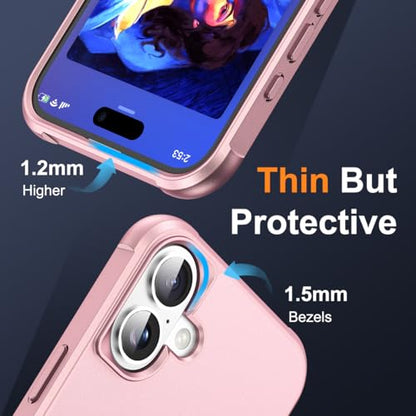 SKYLMW Compatible with iPhone 17 Case with Stand,Rose Gold | iPhone 17 Phone Case 6.3",Magnetic Ring Stand,Compatible with MagSafe,Military-Grade Protection,Great Grip Feeling - color: Rose Gold, size: Iphone 17