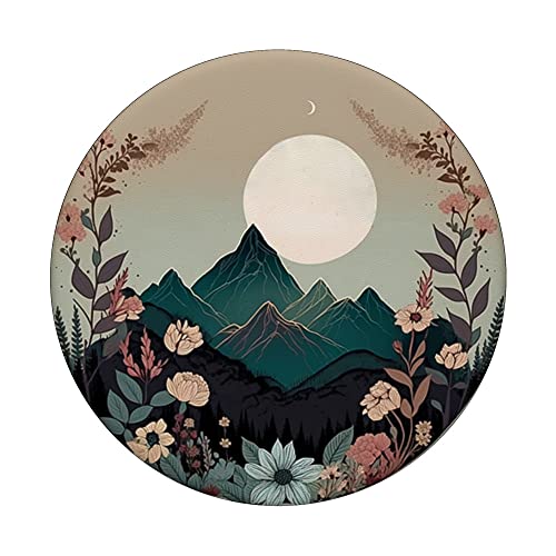 Boho Chic Floral Wreath Forest Nature Mountain Cute Pastel PopSockets Adhesive PopGrip - style: Adhesive PopGrip