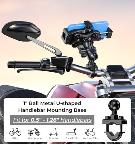 VAZESWIN Motorcycle Phone Mount with Vibration Dampener, Bike Phone Holder