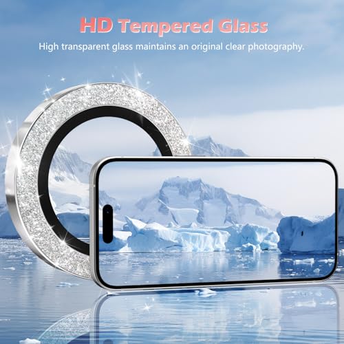 imluckies for iPhone 16 / iPhone 16 Plus/iPhone 17 Camera Lens Protector, AR+AF Tempered Glass 9H Anti-Scratch Metal Individual Lens Cover, HD Clear Camera Accessories, Glitter Silver - color: Glitter Silver