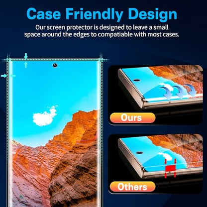 3 Pack Tempered Glass for Samsung Note 20 Ultra, HD Clear Tempered Glass with Fingerprint Unlock, 3D Curved, Scratch Resistant, No Bubble for Galaxy Note 20 Ultra Screen Protector 5G