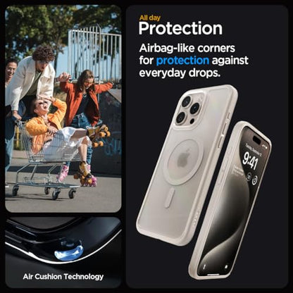 Spigen for iPhone 15 Pro Case, Ultra Hybrid MagFit [Anti-Yellowing] [Compatible with Magsafe] - Frost Natural Titanium - color: Frost Natural Titanium, size: iPhone 15 Pro
