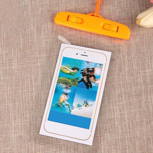 Waterproof Pouch for Phone Touchscreen Transparent Phone Bag | Water Play Cellphone Bag for Beach Cruise Vacation Running Camping Swimming Cycling Kayak Diving Travel - color: Orange