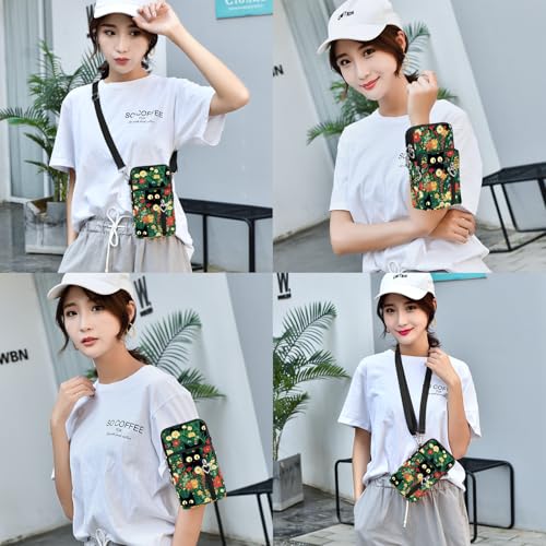 BIAOTIE Lightweight Small Crossbody bags Cell Phone Purses Travel Pouch Shoulder Bag for Women - color: Black-cat
