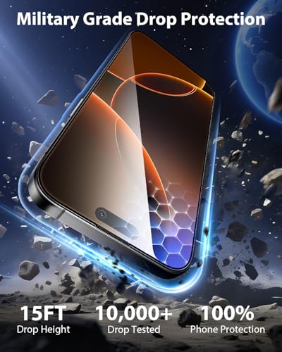Mkeke for iPhone 16 Pro Screen Protector 3 Pack 9H+ Hardness | [Military-Grade Drop Protection] [Sensitive Touch] [Easy Installation] [HD Clear] Full Edge Coverage Tempered Glass - size: iPhone 16 Pro 6.3 Inch