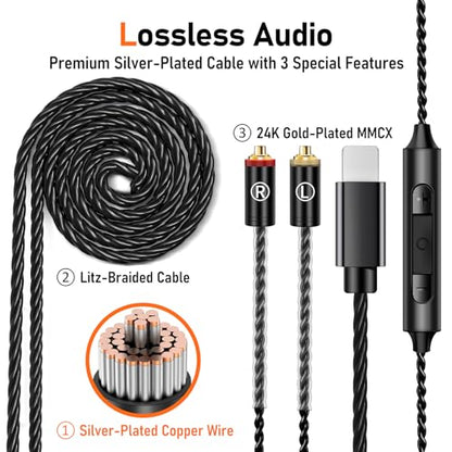 Audiovance Vibes 202ML HiFi Wired Earbuds for iPhone 14/13/12/11/X, Pro Max - color: 3-Red