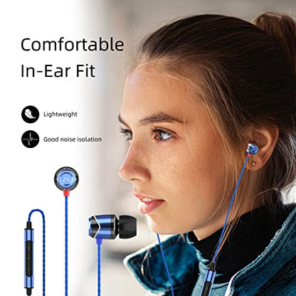 SoundMAGIC E10C Wired Earbuds, with Mic, Premium Hi-Fi, 3.5mm Jack, Blue - color: Blue, style: Modern