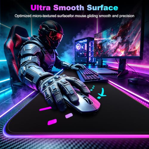 Wireless Charging RGB Gaming Mouse Pad with Foldable Phone Holder, Black
